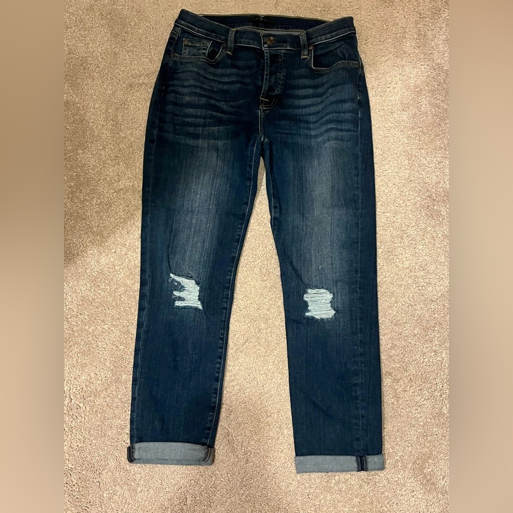 7 For All Mankind Dark Blue Distressed Jeans